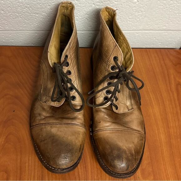 Bed Stu Men’s Distressed Leather Boots Size 11.5 Tan Lace Up - Picture 3 of 14